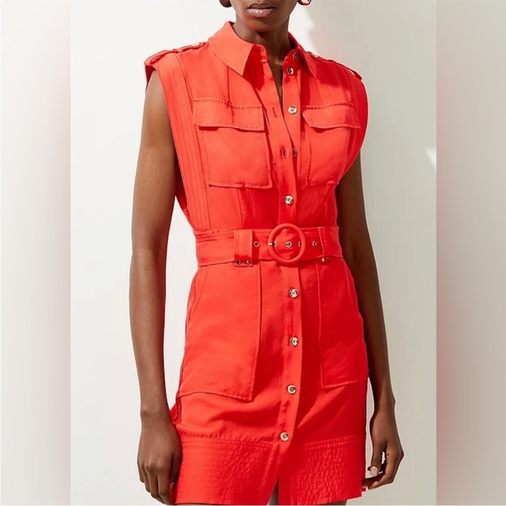 Sharagano Women's Red Sleeveless Dress